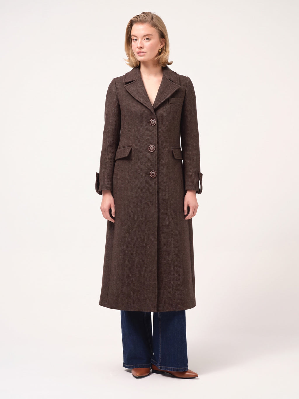 Kabát Cristina Barros - Brown Herringbone