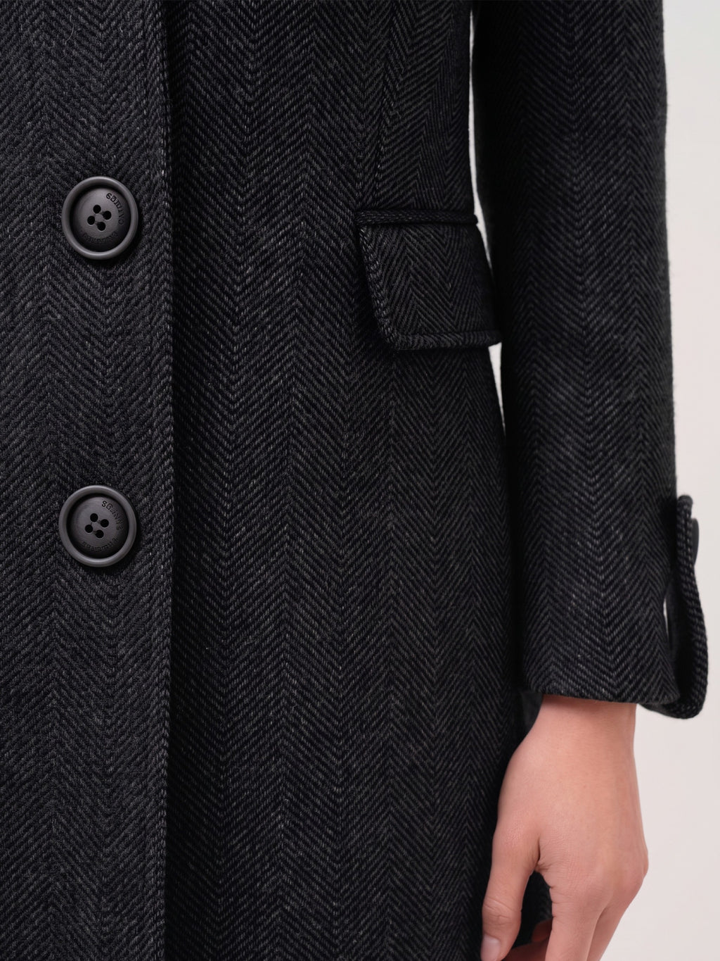 Kabát Cristina Barros - Noir Herringbone