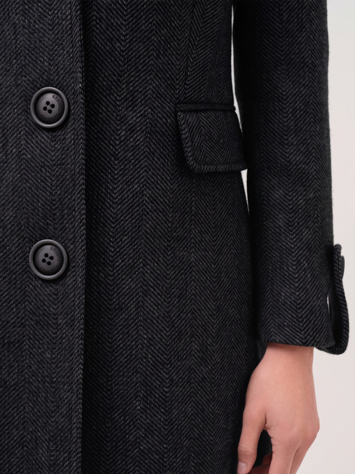 Kabát Cristina Barros - Noir Herringbone