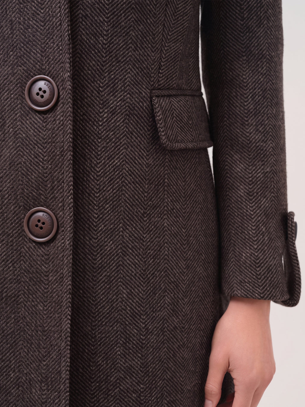 Kabát Cristina Barros - Brown Herringbone