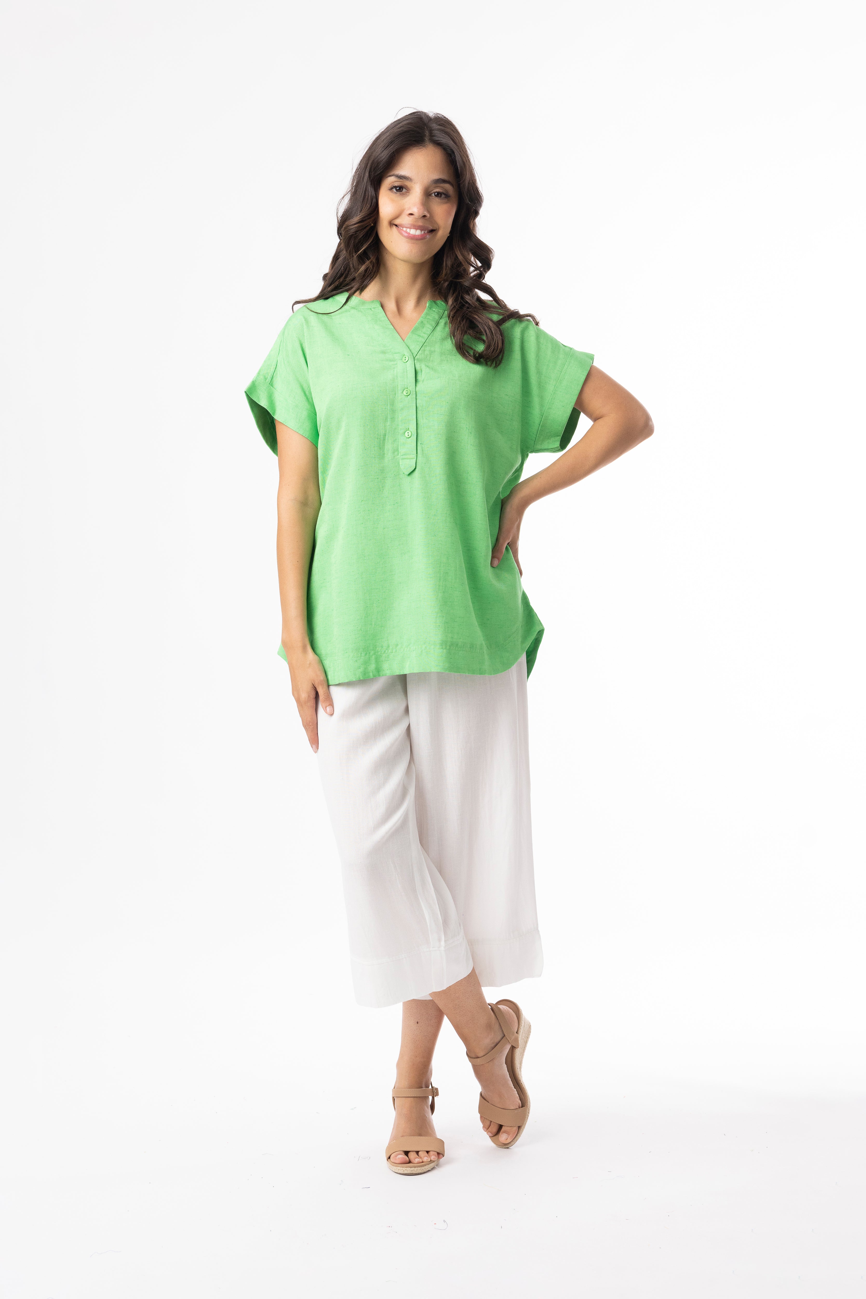 Halenka Orientique – Linen Blend Parakeet