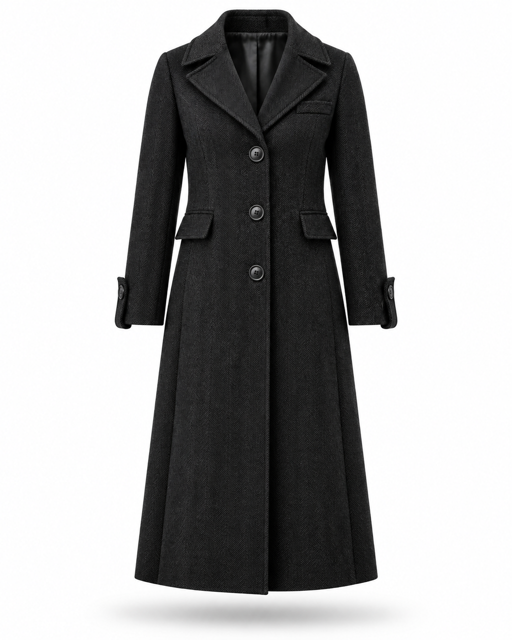 Kabát Cristina Barros - Noir Herringbone