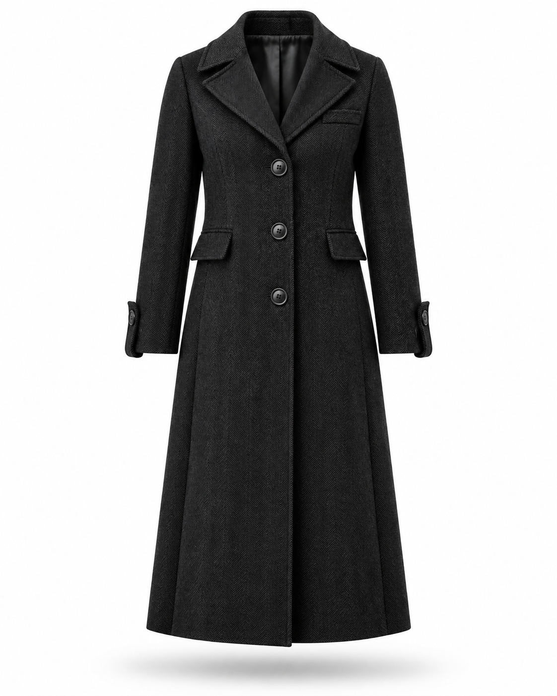 Kabát Cristina Barros - Noir Herringbone
