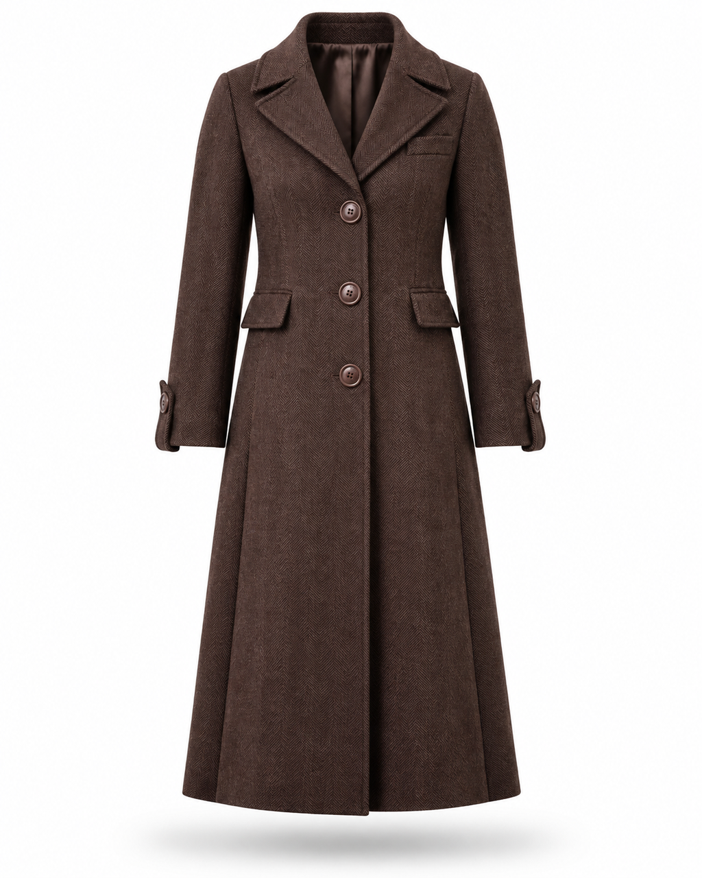 Kabát Cristina Barros - Brown Herringbone