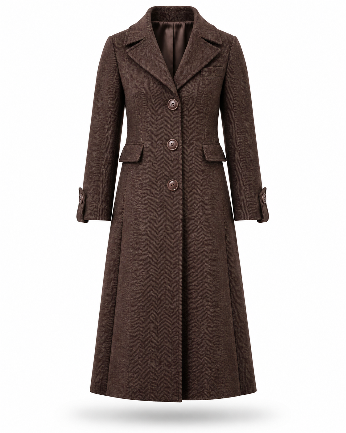Kabát Cristina Barros - Brown Herringbone