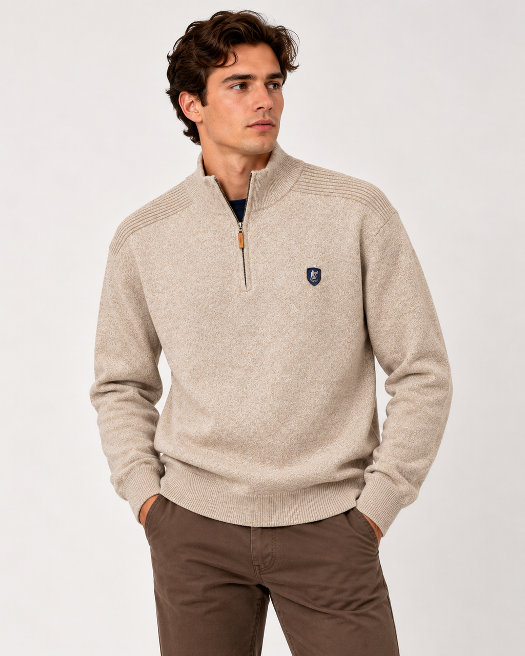 Svetr Hajo - Sandstone Zip
