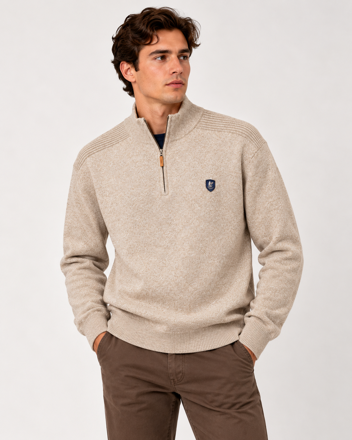 Svetr Hajo - Sandstone Zip