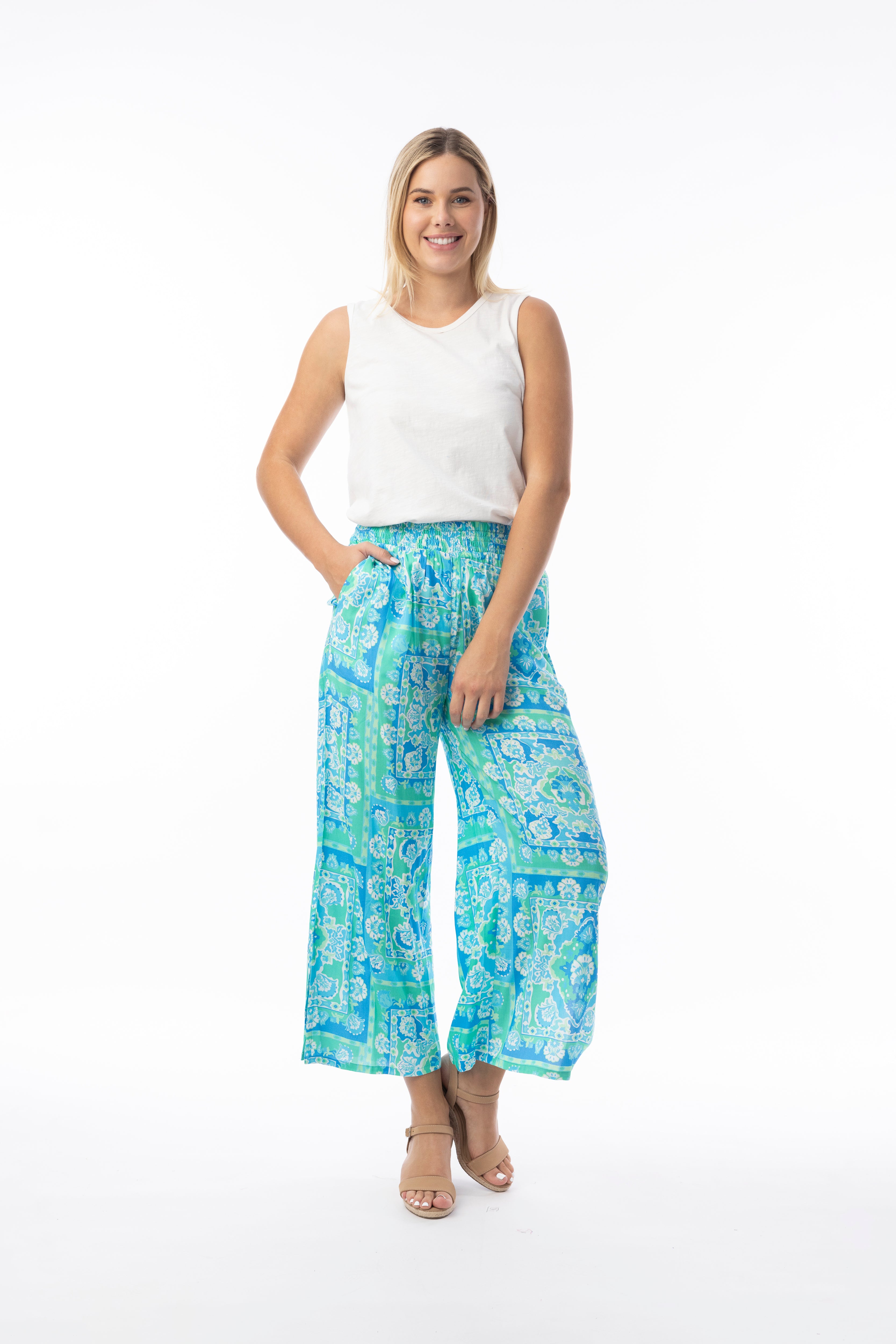 Kalhoty Orientique – Montevideo Aqua