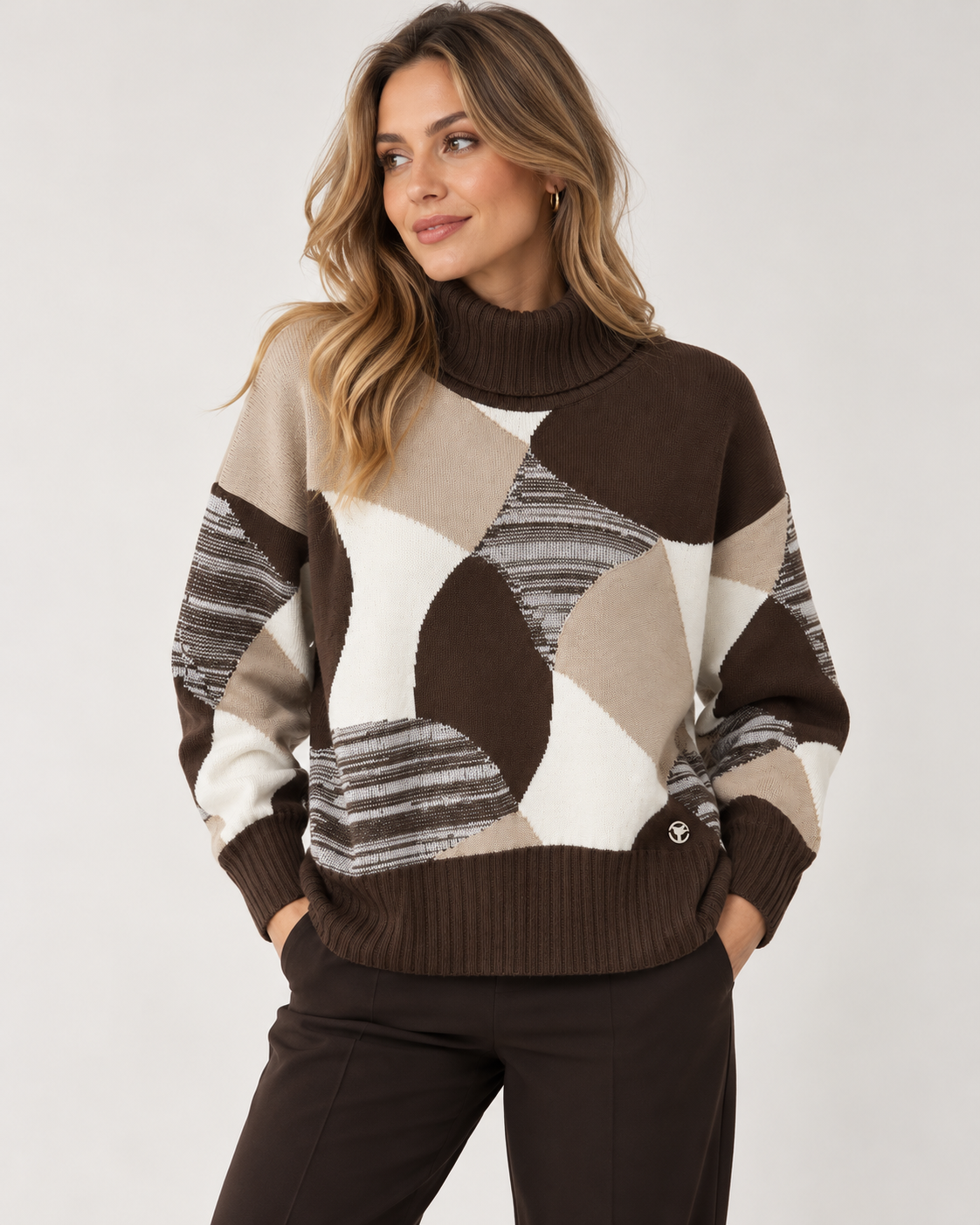 Svetr Mrs. Knit - Chocolate Mosaic